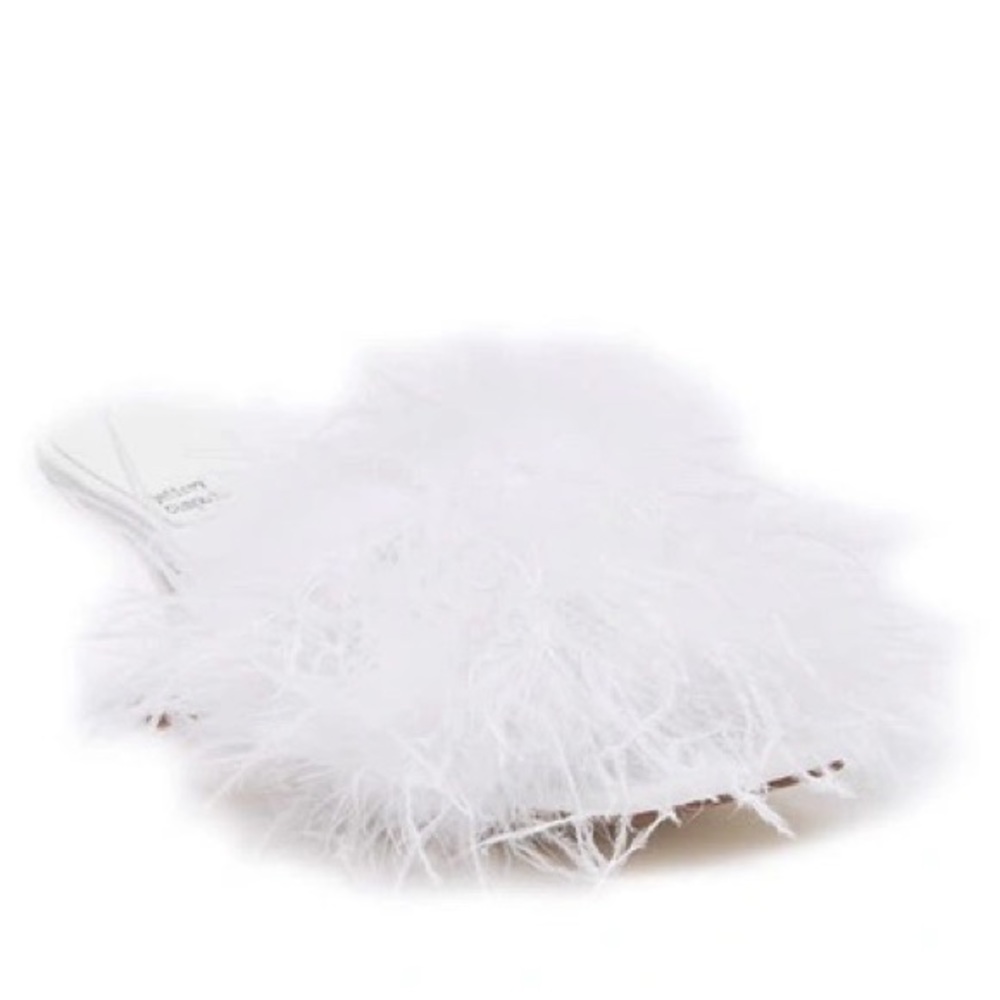 Jeffery Campbell Capricia Feather Mule White Size 8